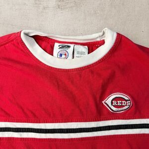 Vintage Cincinnati Reds Striped Shirt Mens XL MLB Baseball Pro Edge Logo 90s
